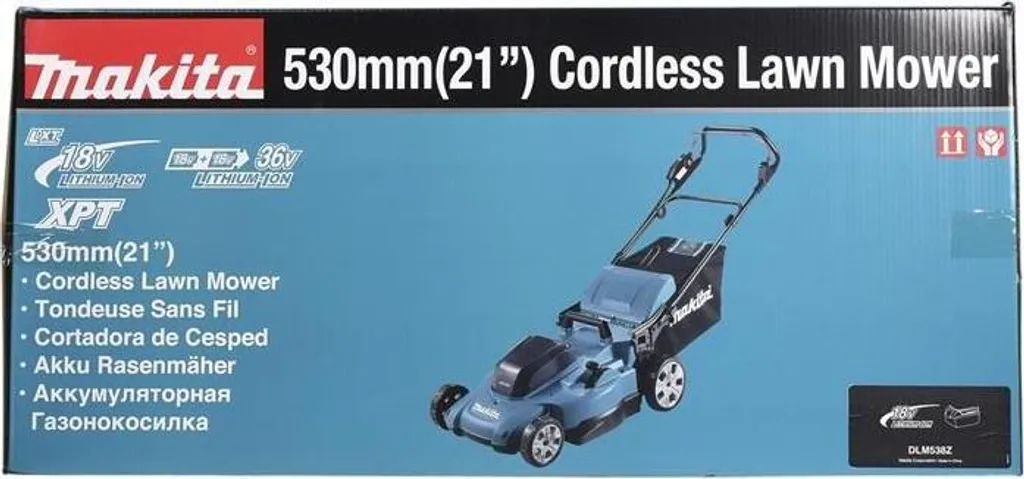 Tondeuse Makita DLM538Z 36V LXT 53 cm - Châssis robuste sans batterie