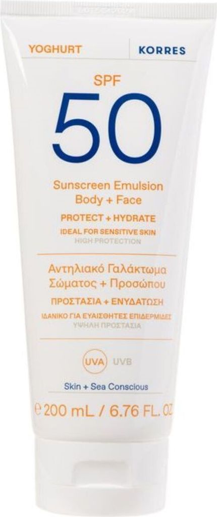 KORRES JOGHURT Emulsion Körper + Gesicht LSF 50 200 ml