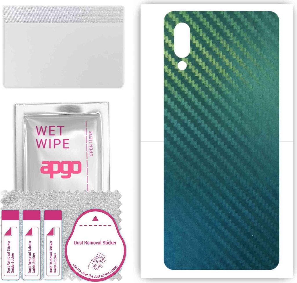 apgo Rückseite Schutzfolie, Skin, kompatibel mit Samsung Galaxy A02, Hinten Displayschutzfolie aus Vinylfolie, kratzfest, einfache Montage - Kohle...