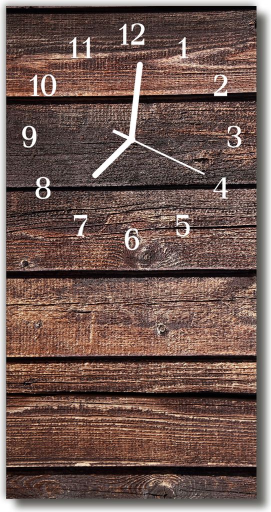 Tulup Glasuhr Wanduhr Küchenuhr Echt-Glas 30x60 Holz Braun