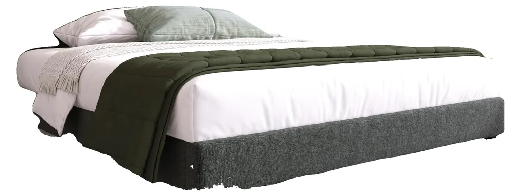 Lit rembourré gris foncé en velours pour optimiser le confort du dos