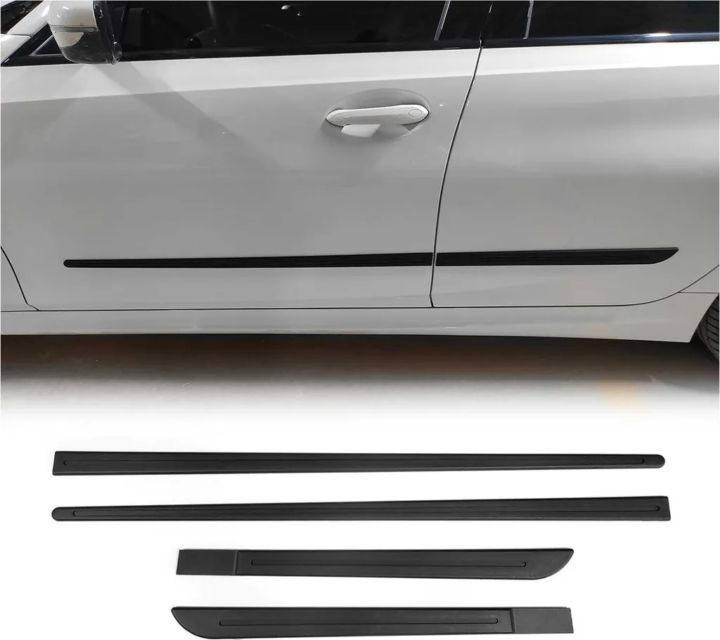 Garniture baguette de porte latérale Fiat 600e 2023-2025 noir mat 4pcs