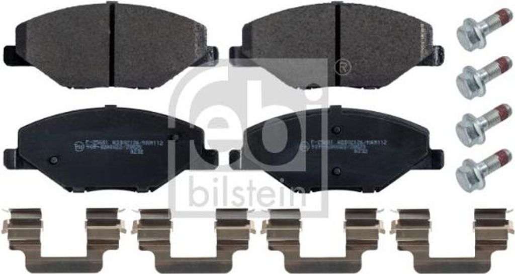 FEBI BILSTEIN 171000 Bremsbelagsatz, Scheibenbremse OE 6RU698151 kompatibel mit Fabia, Rapid, Polo 6R