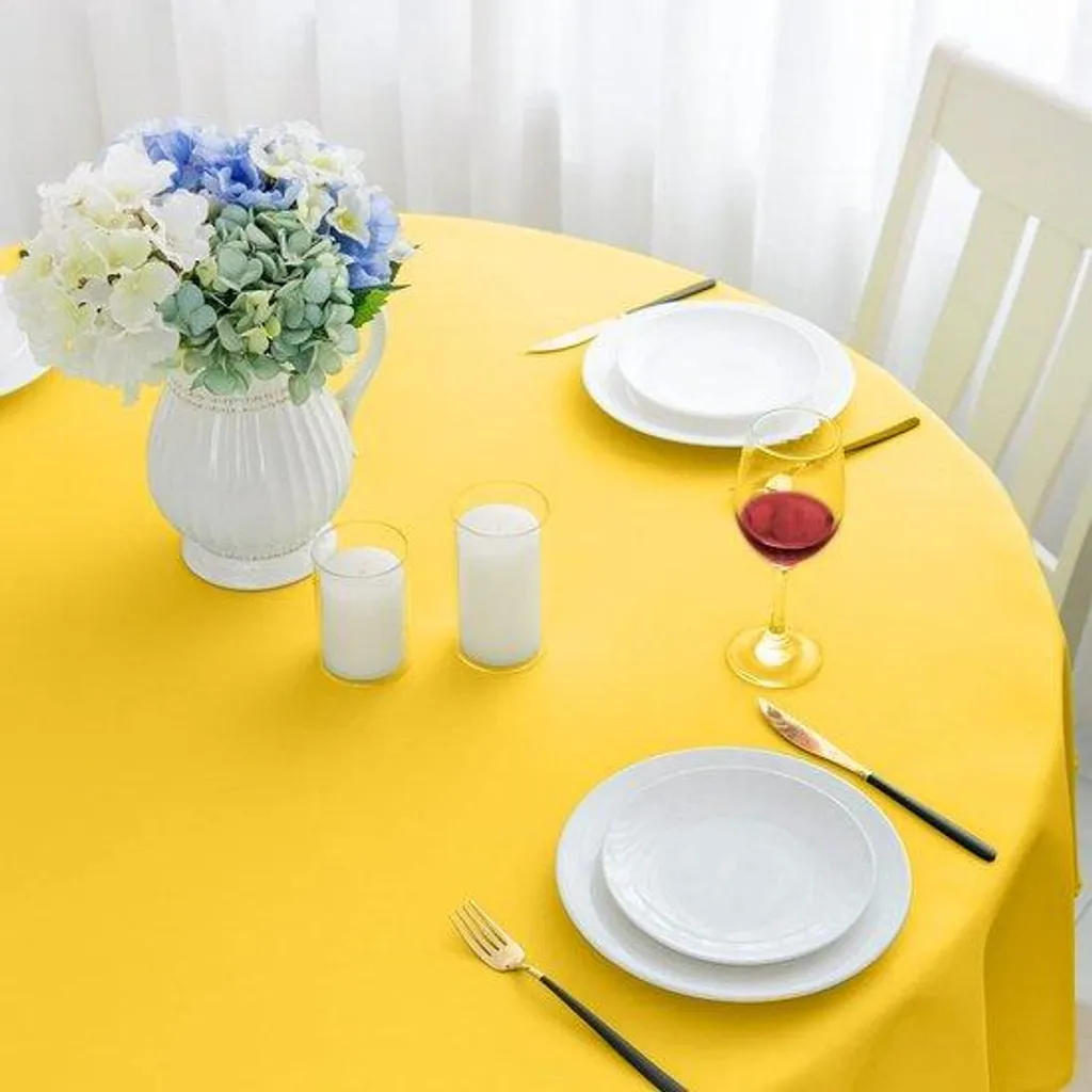 Nappe imperméable 120 cm jaune lavable et résistante pour la terrasse