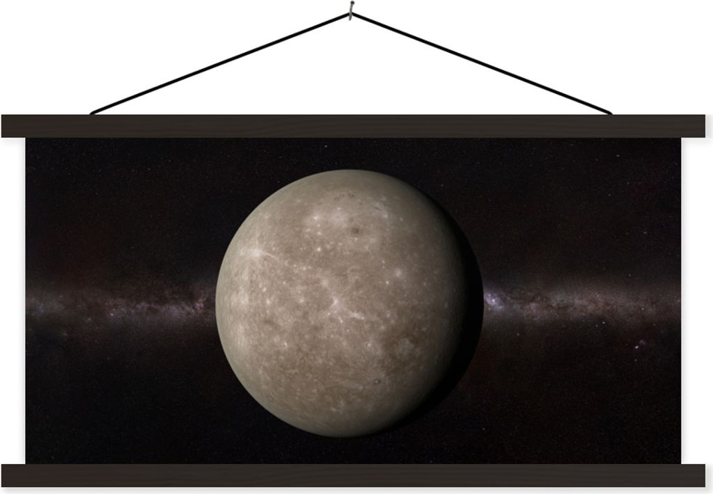 MuchoWow Textilposter Eine Illustration des Planeten Merkur 90x45 cm mit schwarzem Rahmen - Klemmleisten