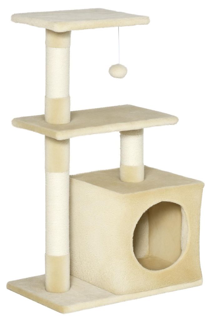 PawHut Kratzbaum 81,5 cm mit Katzenhöhle, für Katzen bis Produktbild 
