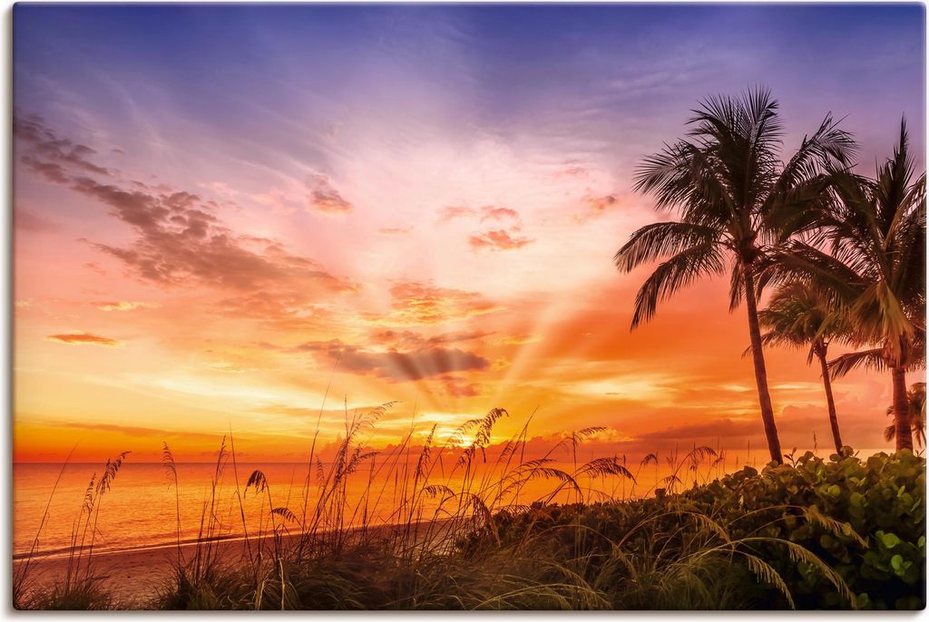 ARTland Leinwandbild BONITA BEACH Malerischer Sonnenuntergang Größe: 60x40 cm