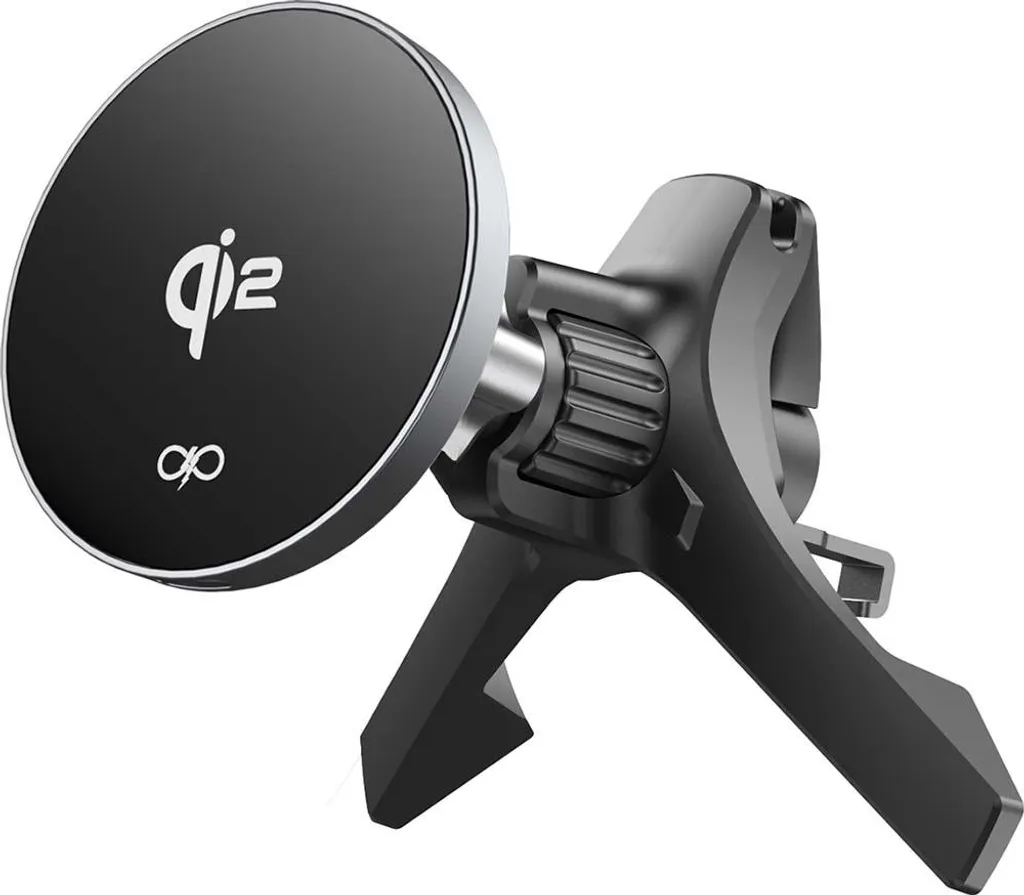 Support de Voiture avec Chargeur Sans Fil Qi2 15W et Câble USB-C Inclus