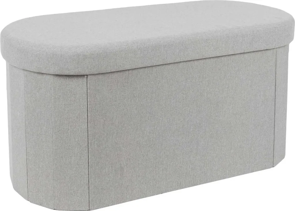 Grand pouf gris pliable 76 cm : solution de rangement et siège d'appoint - 3