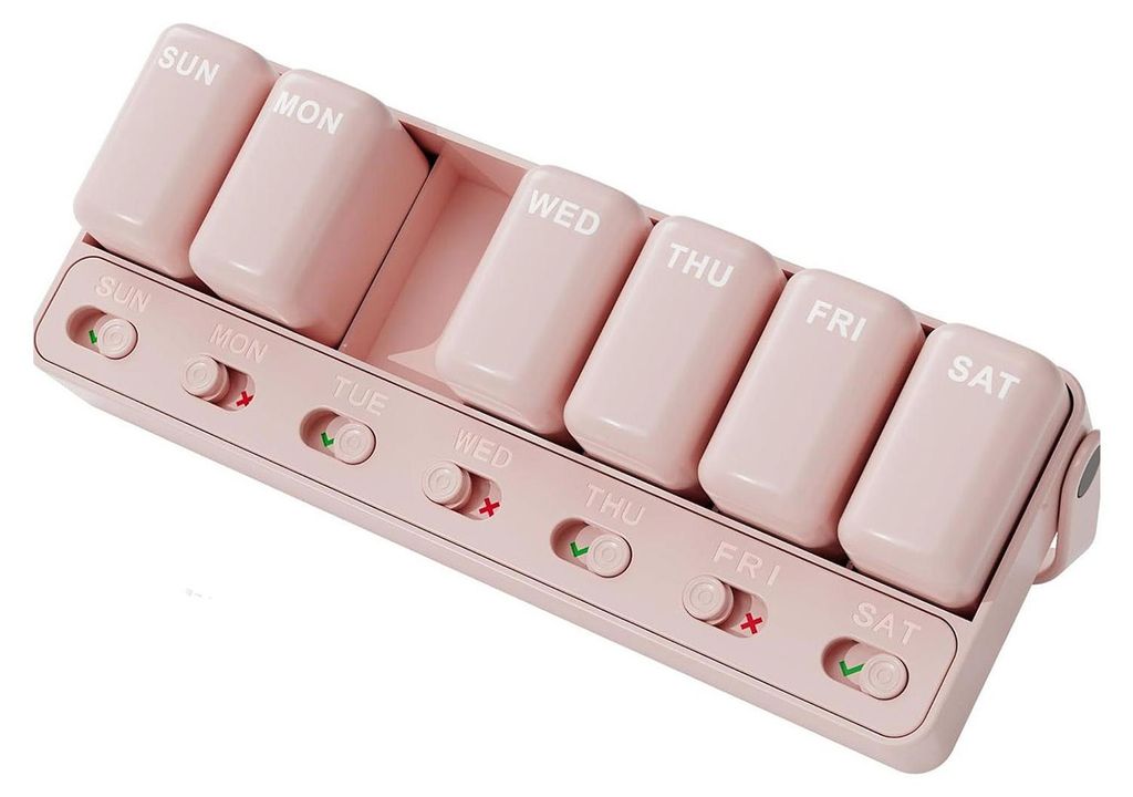 Wöchentlicher Pillenorganizer, Medikamentenaufbewahrungsbox, feuchtigkeitsbeständiges Design, kompaktes, tragbares Tablettenetui zum Schutz der T...