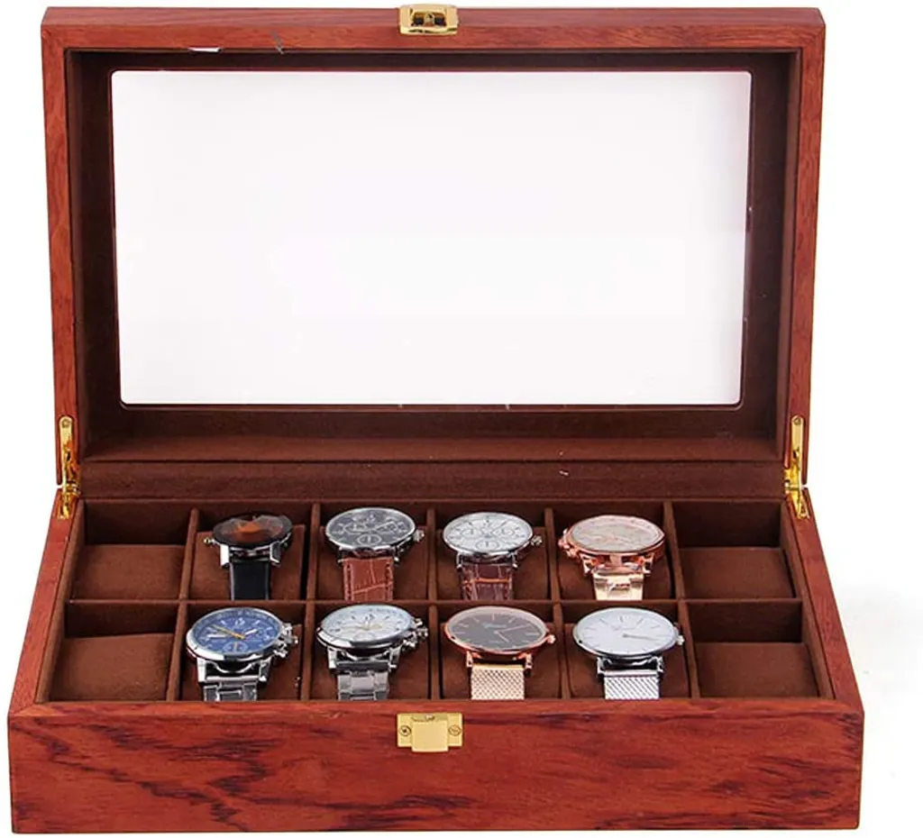 Présentoir Montres 12 Slots en Bois pour Organiser votre Collection Pro