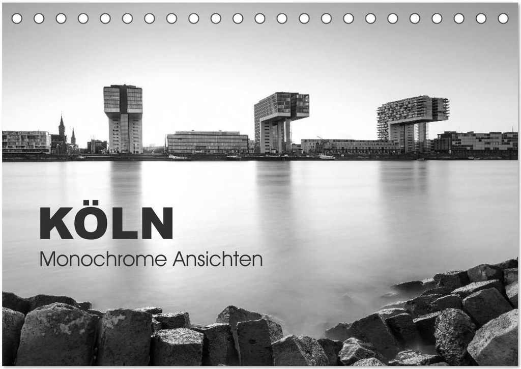 Köln - monochrome Ansichten (Tischkalender 2026 DIN A5 quer), CALVENDO Monatskalender