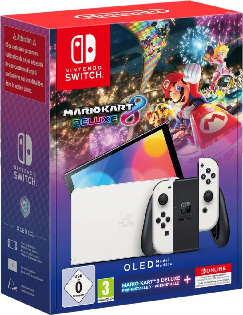 【メーカー公式ショップ】 Konsola Kaufland.pl | 8 Kart Mario White OLED Switch Nintendo Switch