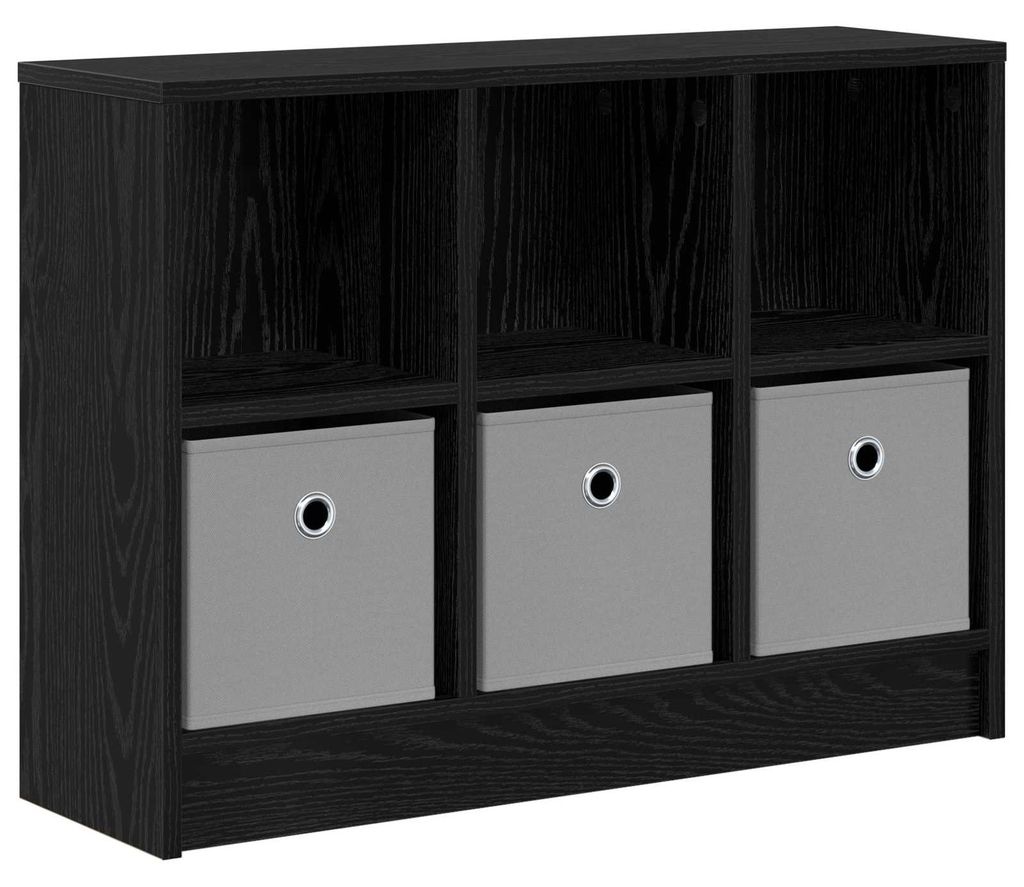 Sideboard Schwarz Eichen-Optik 73,5 x 22,5 x 53,5 cm