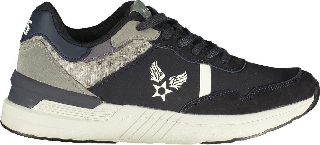 Herrensportschuh Blau mit Grauen Details und Herausnehmbarem Fußbett