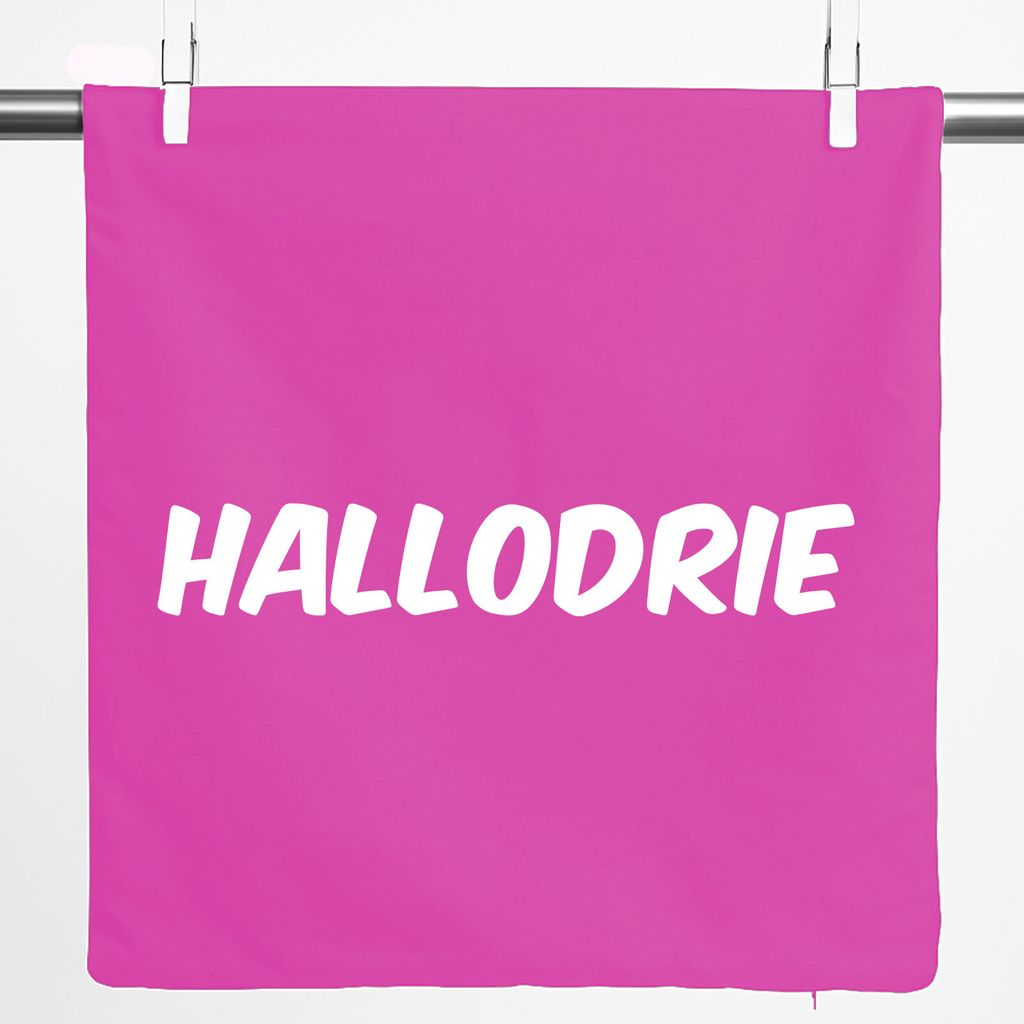 Huuraa Kissenbezug Hallodrie Schriftzug 40x40cm Fuchsia Baumwolle Dekokissenbezug Geschenkidee