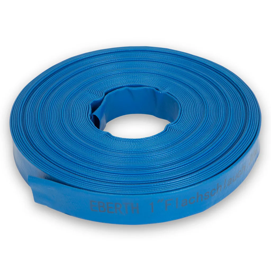 Tuyau de Jardin 25mm Flexible 30m, Tuyau Plat Industriel en PVC Bleu