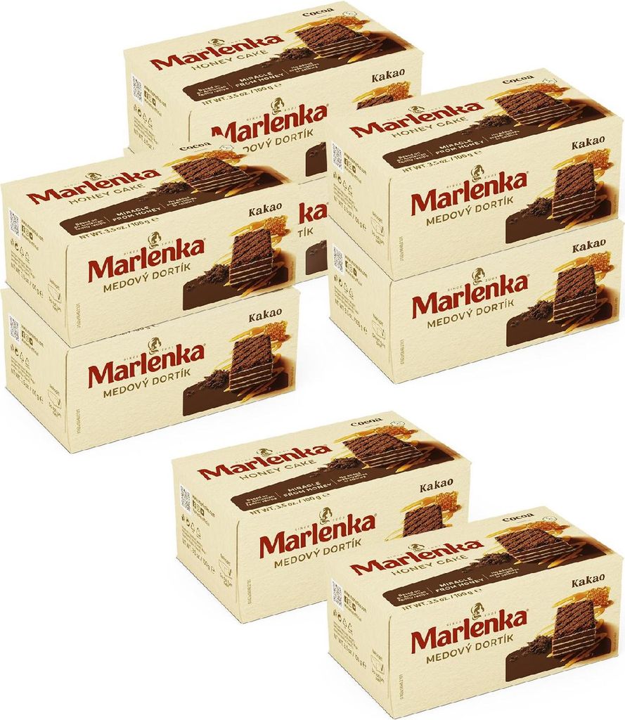 MARLENKA 6+2 Honigtörtchen mit Kakao Vorteils-Packung (8 x 100 g)