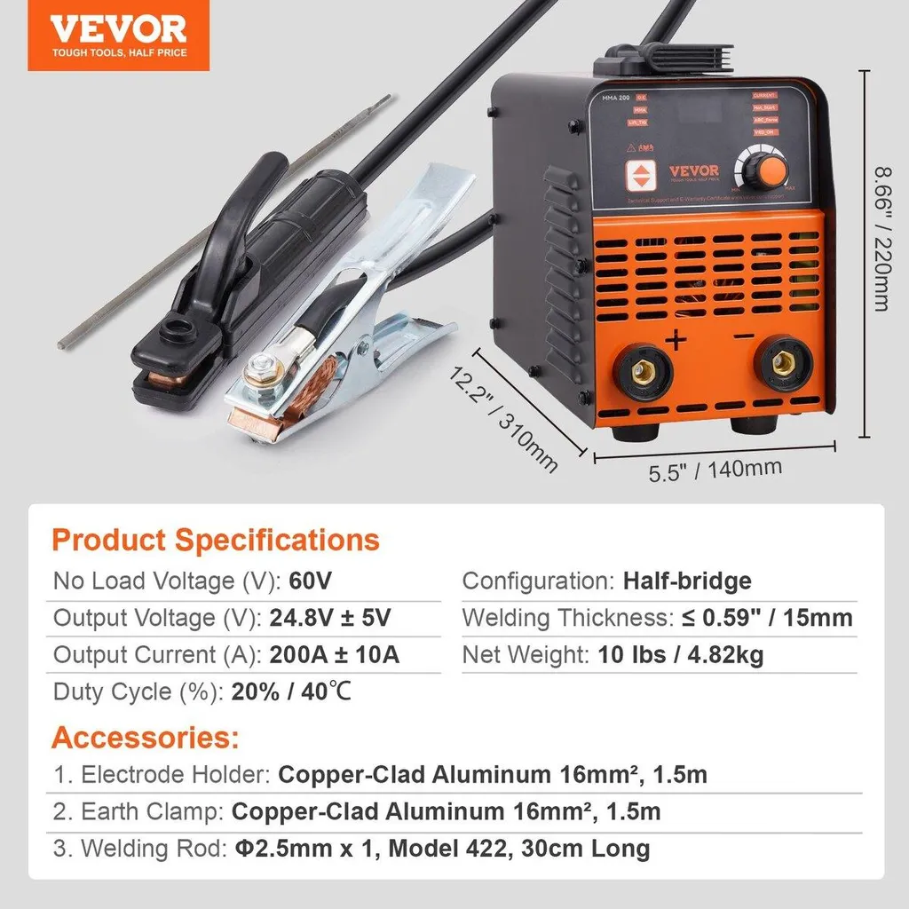 Machine à souder avec Hot Start et TIG Lift 200A - Poste compact 220V - 7