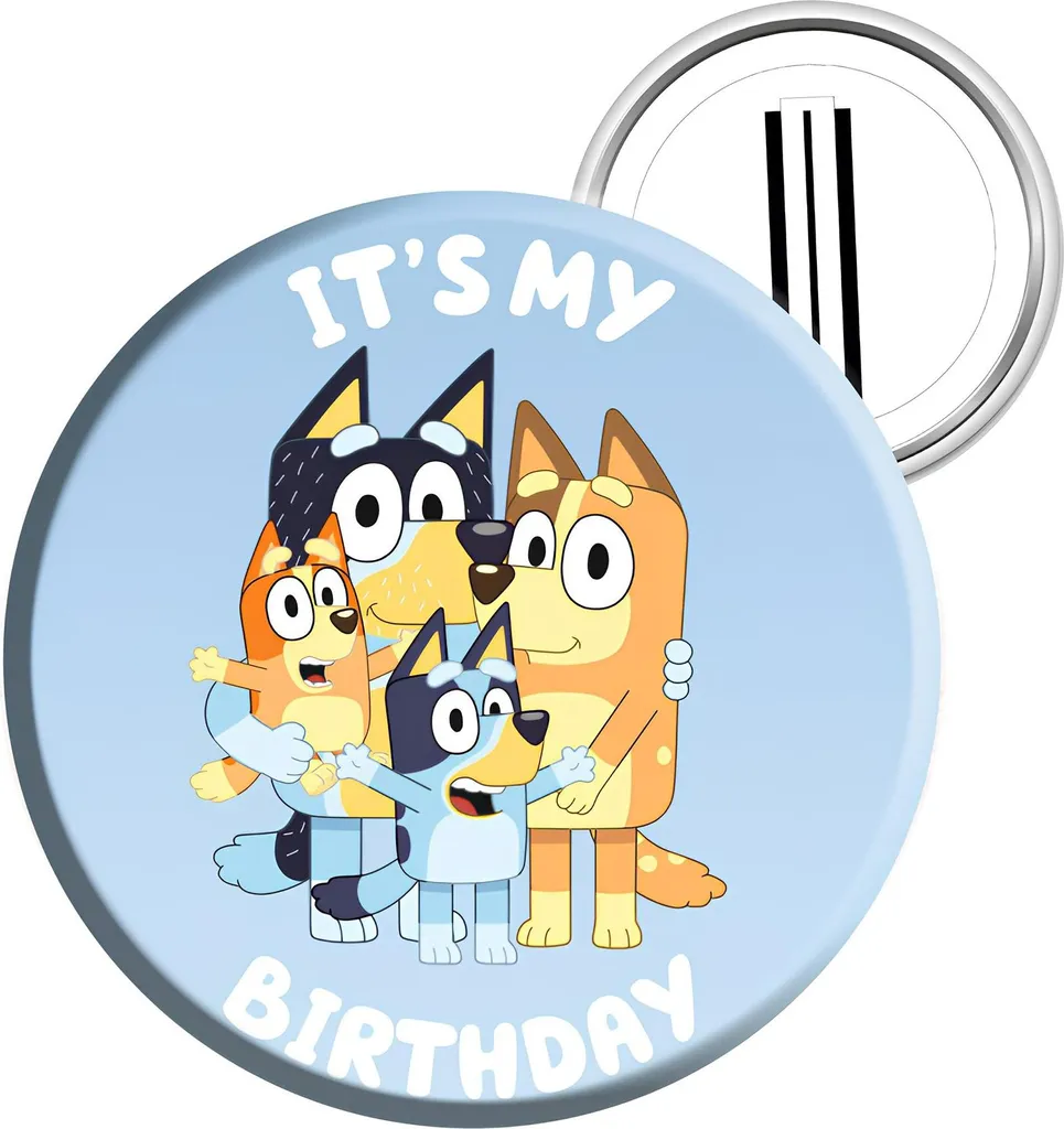 Spilla Bluey Ø 6cm per Bambini - Gadget Compleanno e Festa Ufficiale