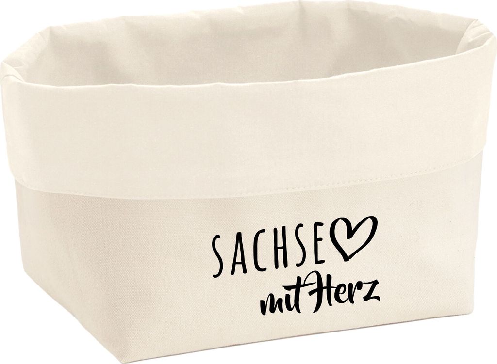 Huuraa Organizer Sachse mit Herz 3 Liter Medium Canvas Baumwolle Utensilo Geschenkidee