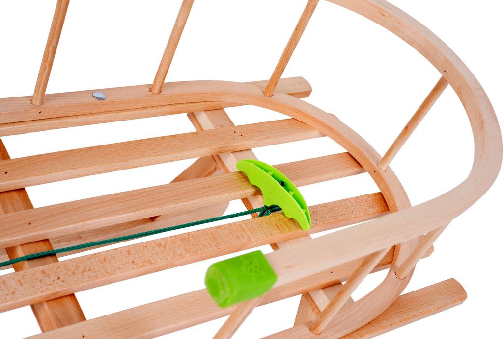 GaGadumi Slitta In Legno 90 Cm Con Schienale E Fune Da Tirare, Slitta Resistente, Slitta Da Neve, Slitta Davos Per Bambini E Adulti, Slitta In Legno FSC