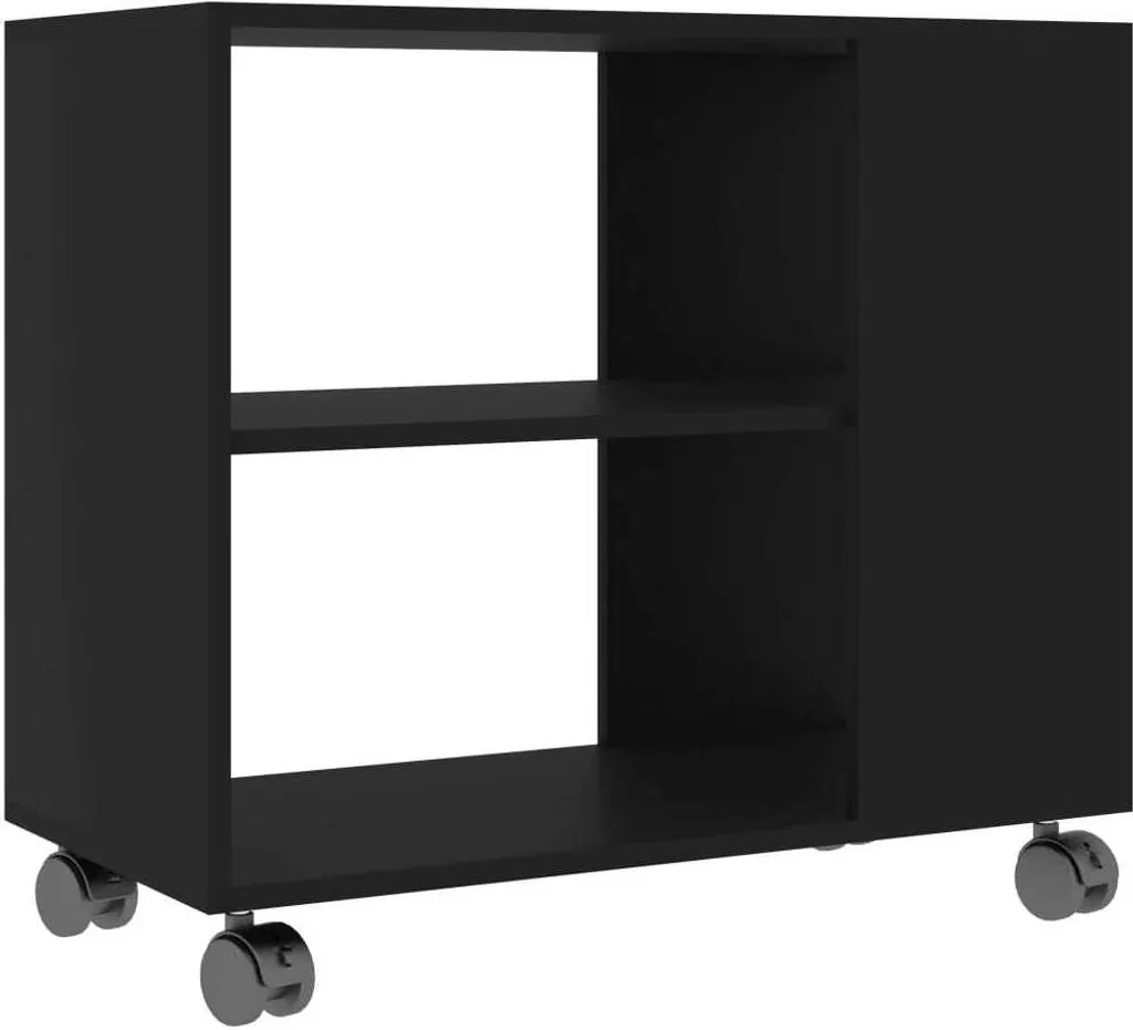 Tavolino nero 70x35x55 cm in materiale ligneo