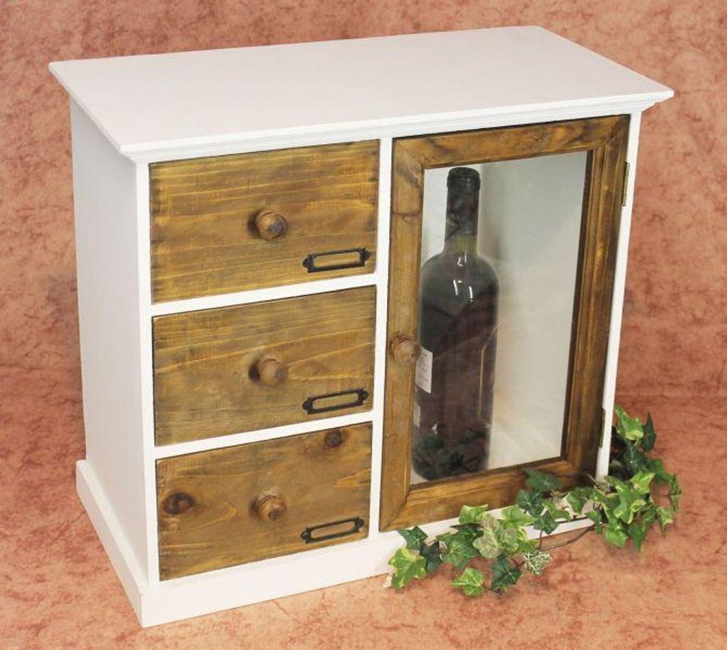 Schrank Minikommode 12019 Küchenschrank Regal 50 cm Shabby Küchenregal Vitrine