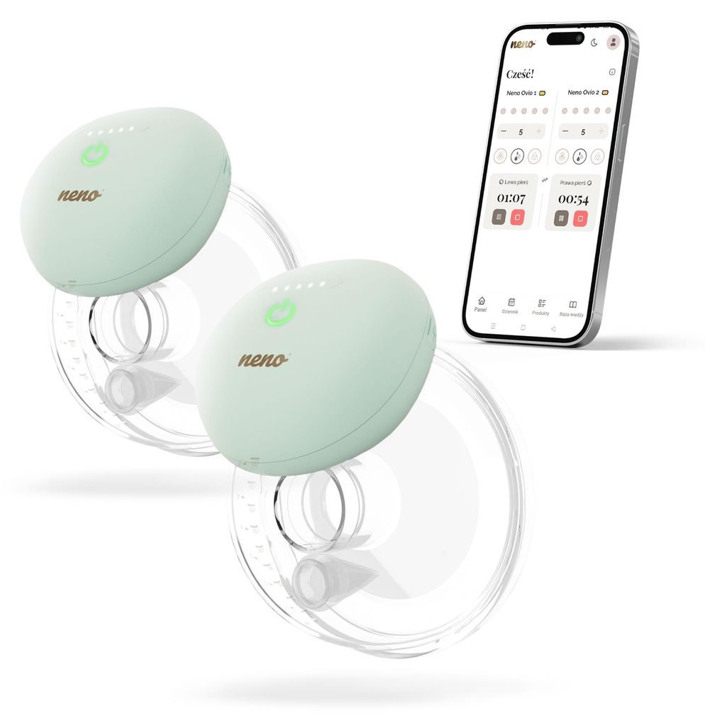 NENO OVIO TWIN Kabellose, schalenförmige, elektronische Milchpumpe mit App