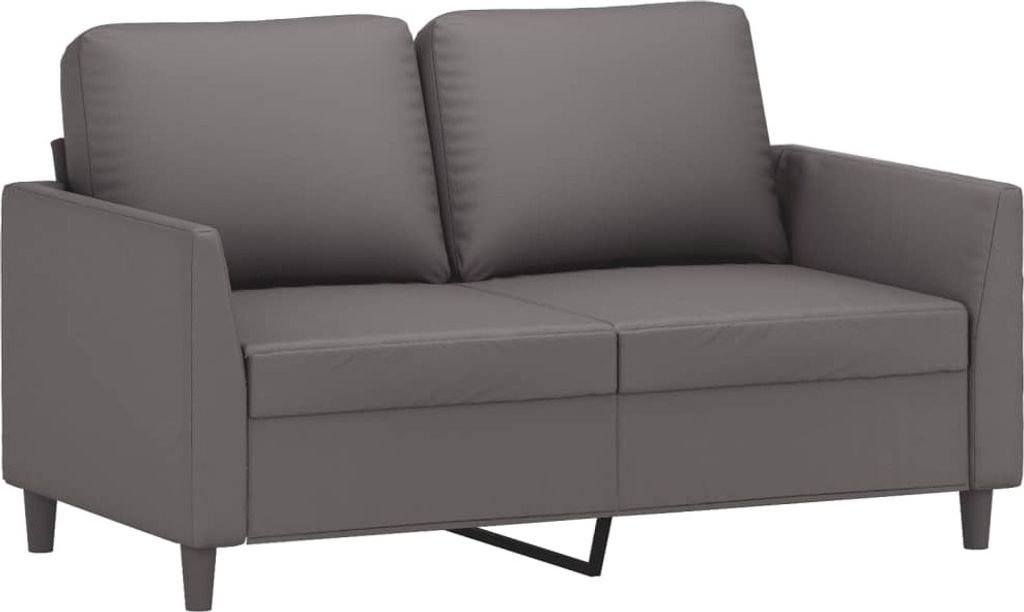 2-Sitzer-Sofa Grau 120 cm Kunstleder