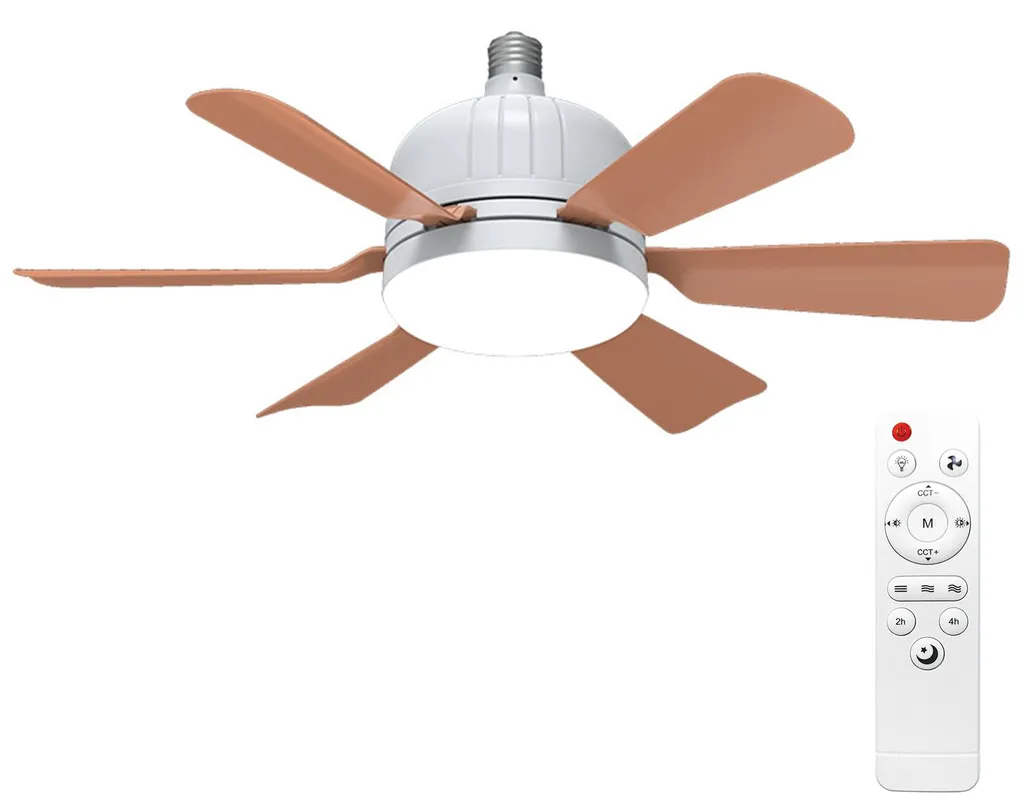 Plafonnier ventilateur silencieux pour chambre avec lumière modulable