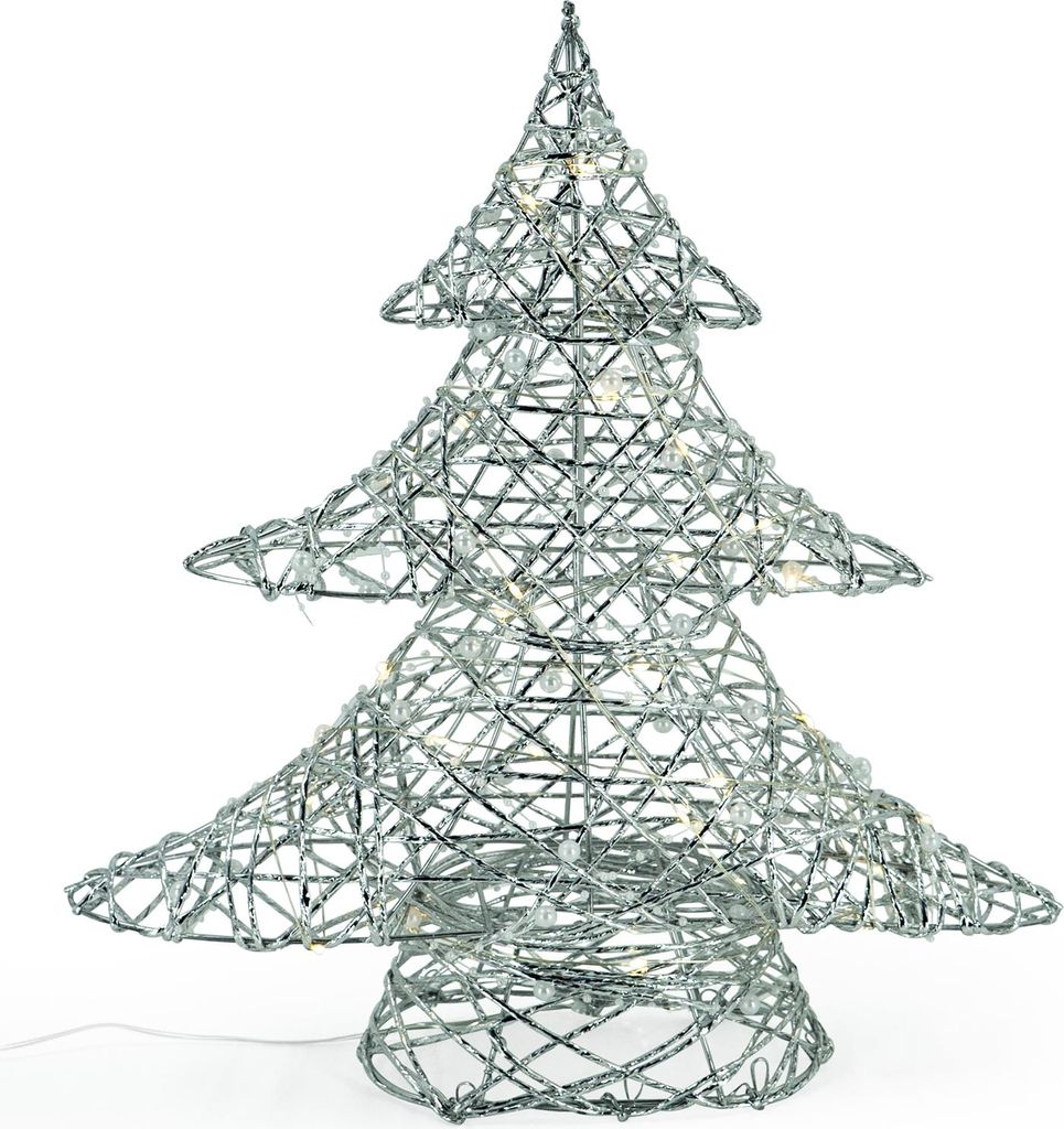 Winterdekoration LED-Baum mit Perlen