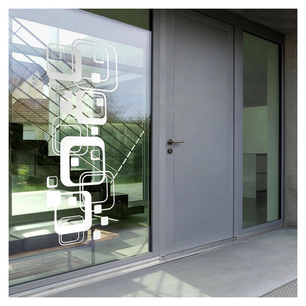 Retro Glastüren Aufkleber für Türen und Duschkabinen aus Fensterfolie in Silbergrau - 102x40cm