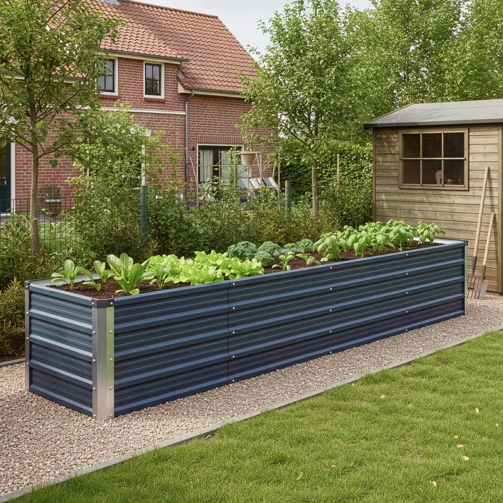 Jardinière Nijmegen 240cm en acier : finis les bacs qui se déforment