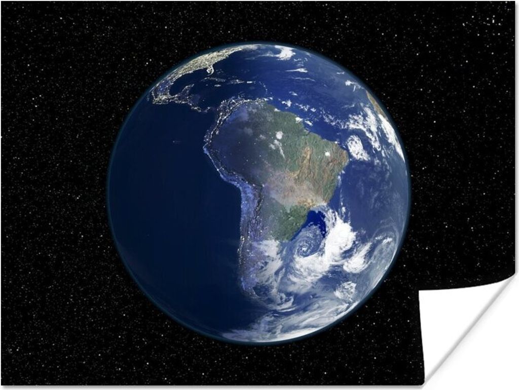 MuchoWow Poster Südamerika bei Tag und Nacht 120x90 cm - Wandbild