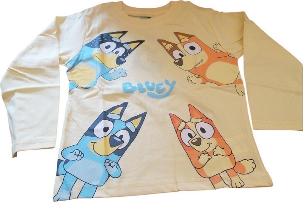 Bluey & Bingo Langarm-T-Shirt „Let's do this“ | Gelb, Größe 104