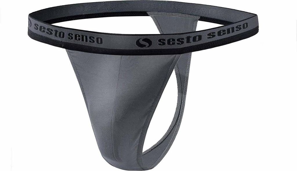 Sesto Senso Herren STRING TIGER Slip Unterwäsche Tanga Thong Unterhose Männer Pants - Graphit - XL
