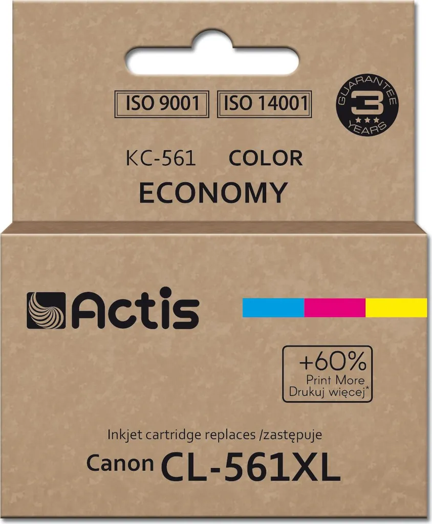 Cartouche Actis KC-561 Suprême 18ml imprime 60% de plus que la CL-561XL OEM