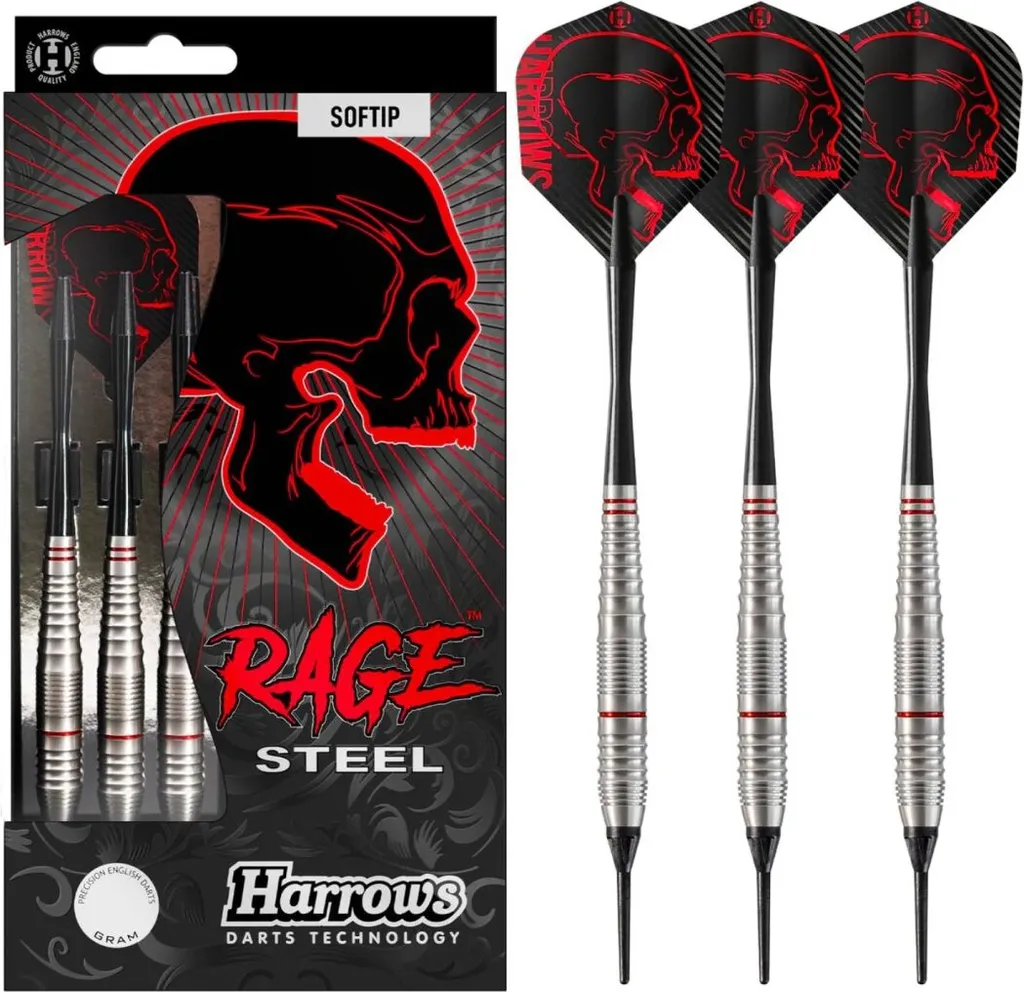 Fléchettes Harrows Rage Steel Soft Tip de haute précision pour cible - 3