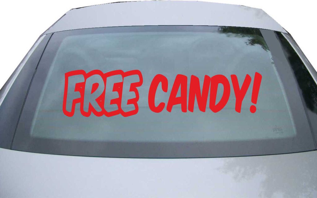 Indigos UG - Aufkleber Heckscheibe & Motorklappe DE2249 - rot - 600x142 mm - Free Candy - Auto Scheiben Fenster Heckklappe Tuning Racing JDM - Die cut