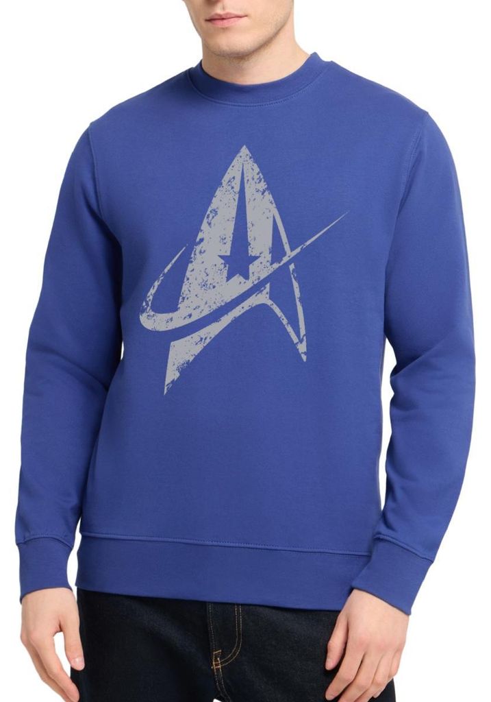 Spreadshirt Star Trek Discovery Delta Abzeichen Used Look Uni Pullover, S, Royalblau