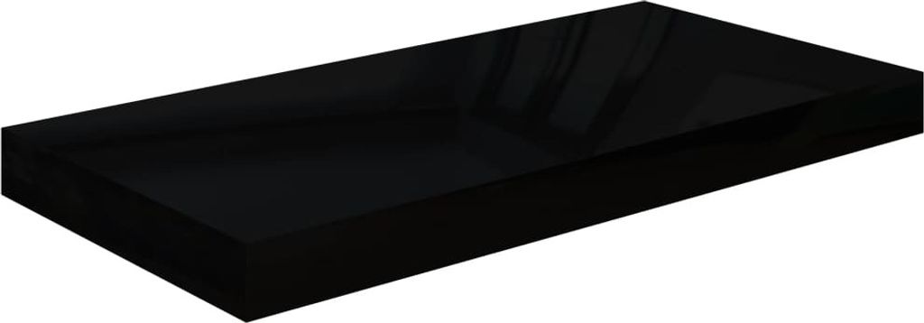 Schweberegal Hochglanz-Schwarz 50x23x3,8 cm MDF