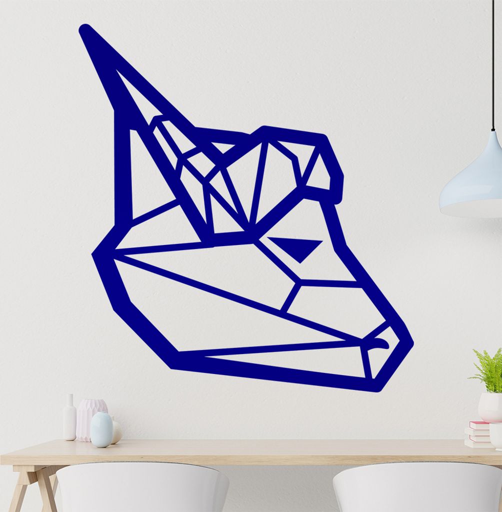Wasserbüffel Polygon Wandtattoo Wandaufkleber Wall Sticker - Dekoration, Küche, Wohnzimmer, Schlafzimmer, Badezimmer