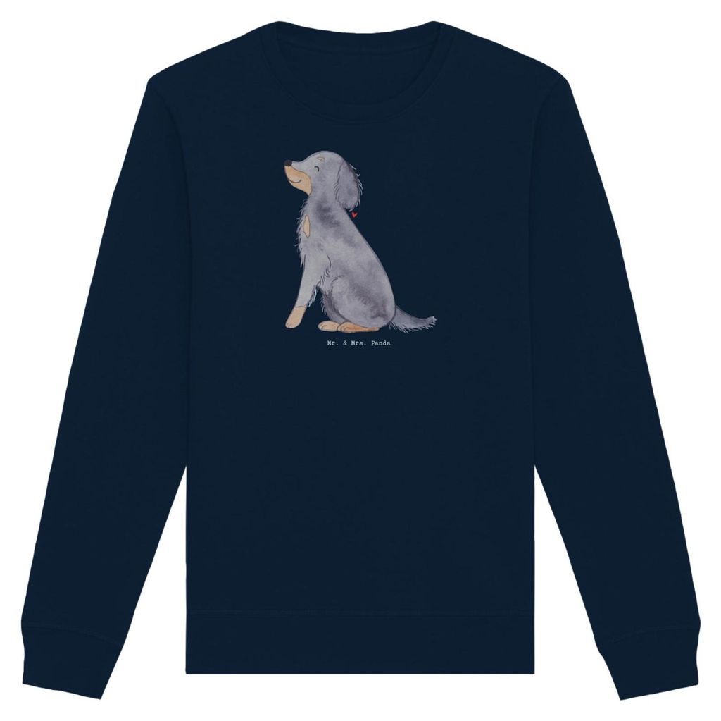 Mr. & Mrs. Panda Baumwoll Pullover Gordon Setter Moment Größe XL - French Navy - Geschenk, Shetter, Jagdhund, Sweater, Bio, Pulli, Sweatshirt