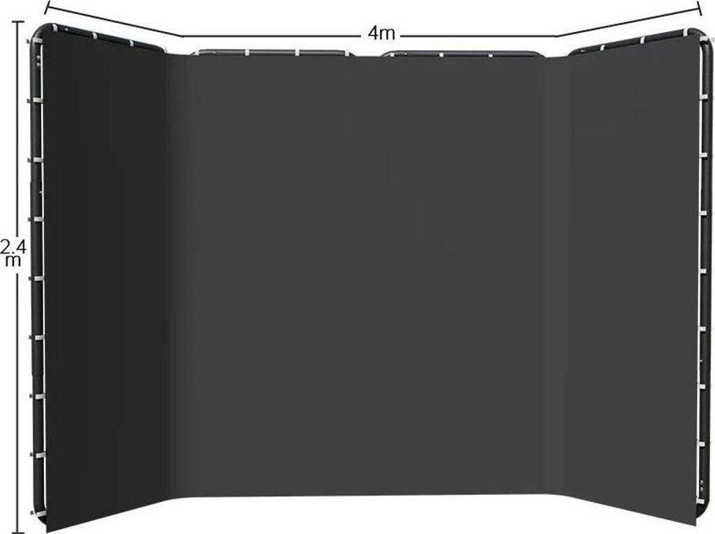 Hintergrundständer, Musselinmaterial, Outdoor-Fotografie, 240x400cm Schwarz