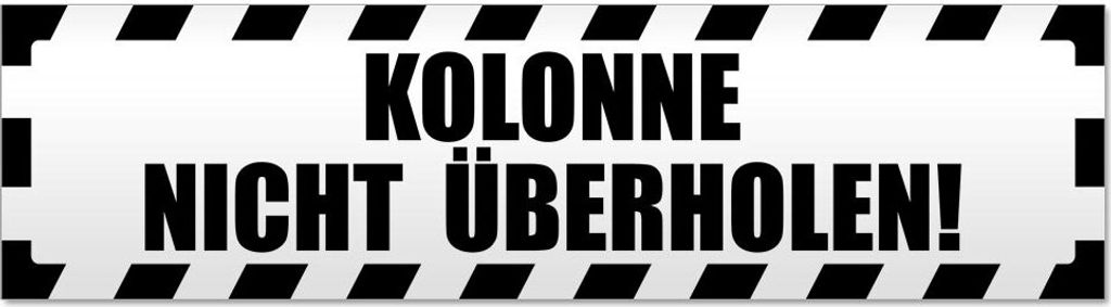 Kolonne nicht überholen gestreift Magnetschild Schild magnetisch