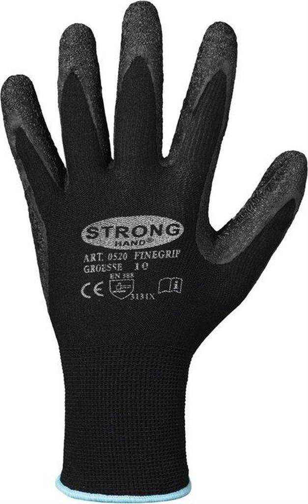 STRONGHAND Handschuhe Finegrip schwarz EN 388 PSA II Gr. 7 Produktbild 