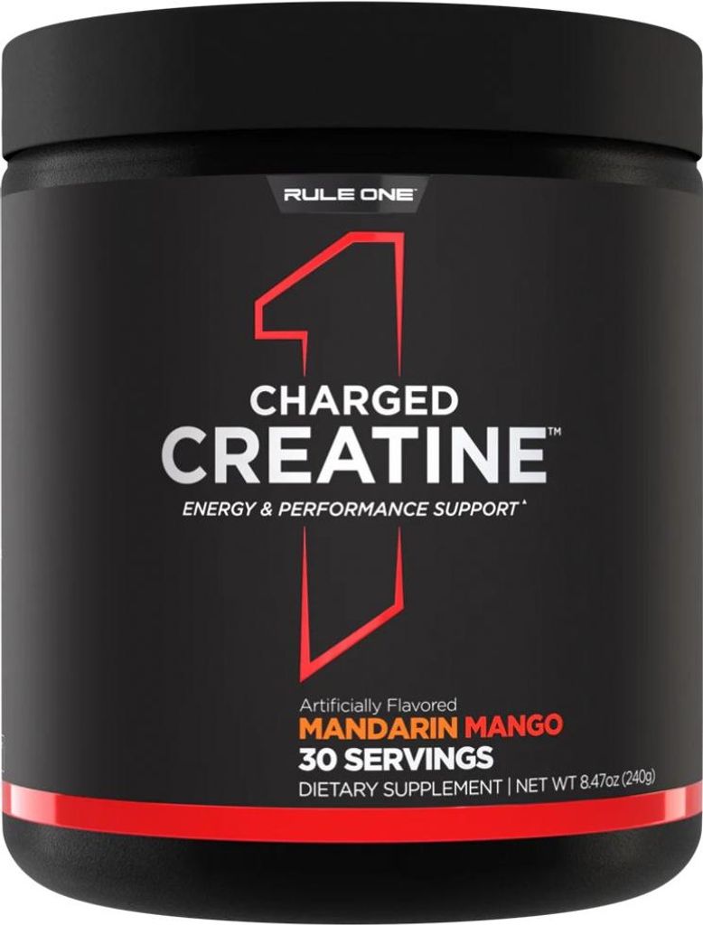 Rule1 | Charged Creatine | Creatine Matrix with Electrolyte & Energy Blends Mandarin Mango