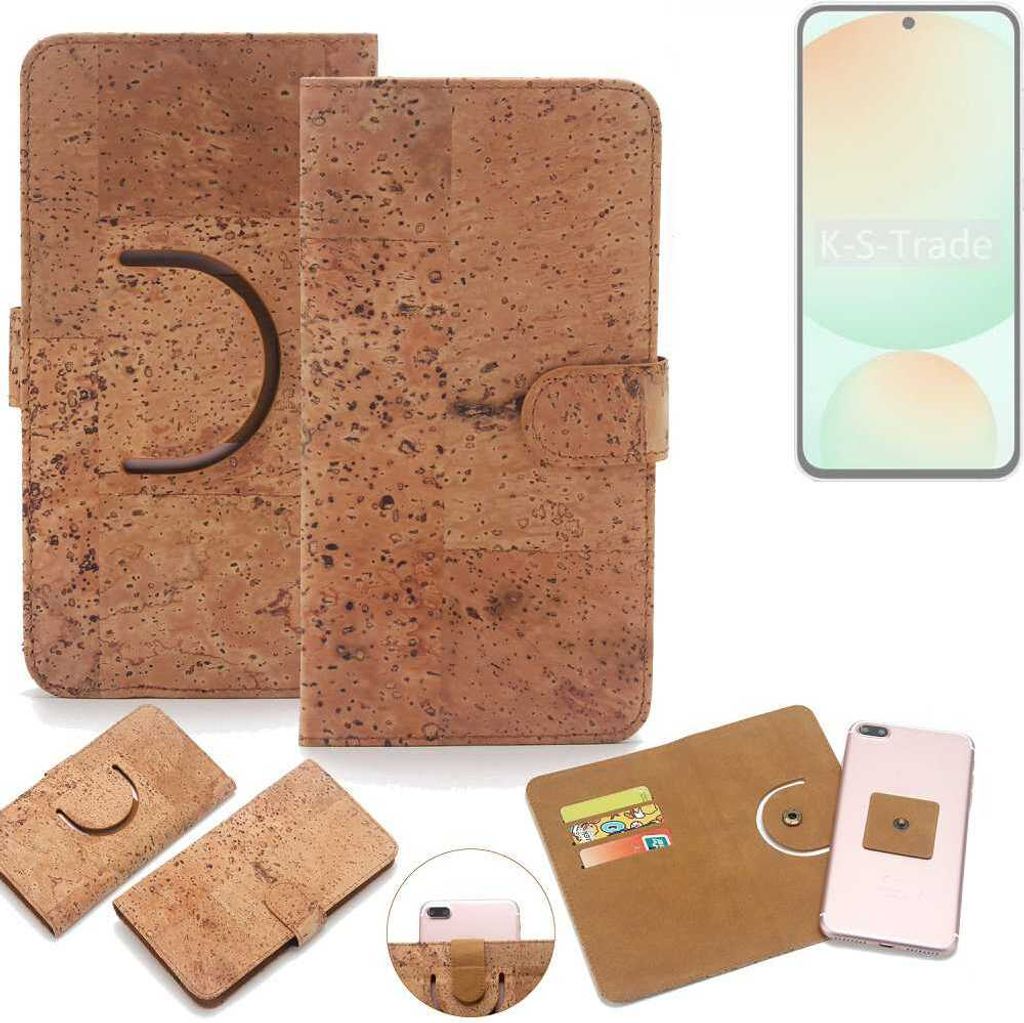 K-S-Trade Handy Hülle Schutz Hülle kompatibel mit Samsung Galaxy S24 FE Handyhülle Schutzhülle Korkhülle Kork-Hülle 1x