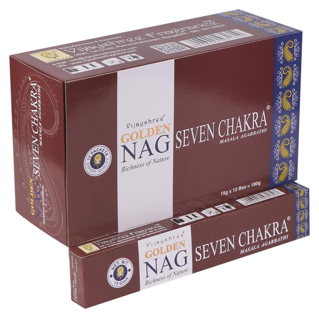 Varillas de incienso Vijayshree "Golden Nag 7 Chakra", 15 Imagen del producto 
